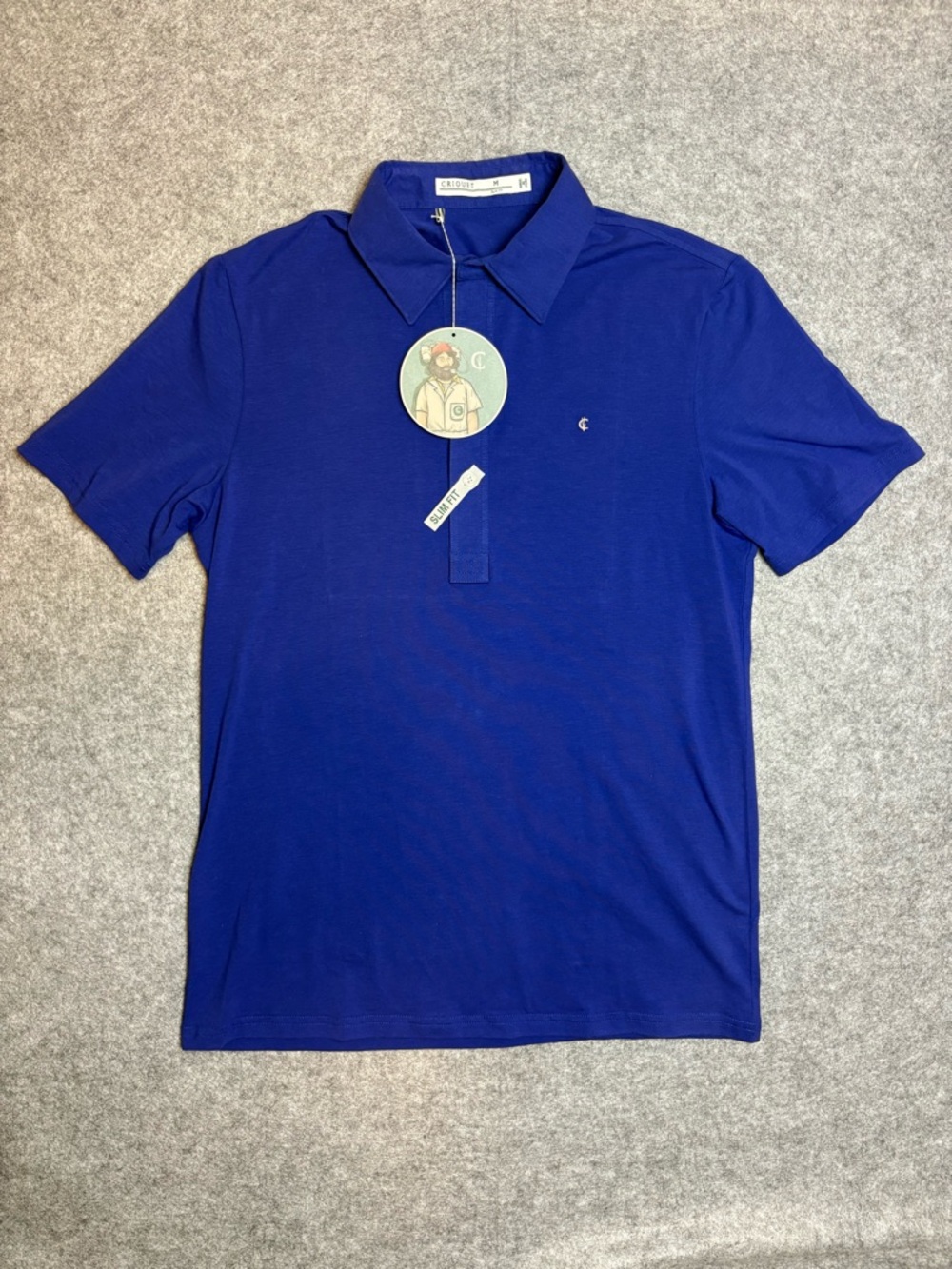 Criquet Polo Shirt Men’s Blue Slim Fit Medium Pima Cotton Golf NWT